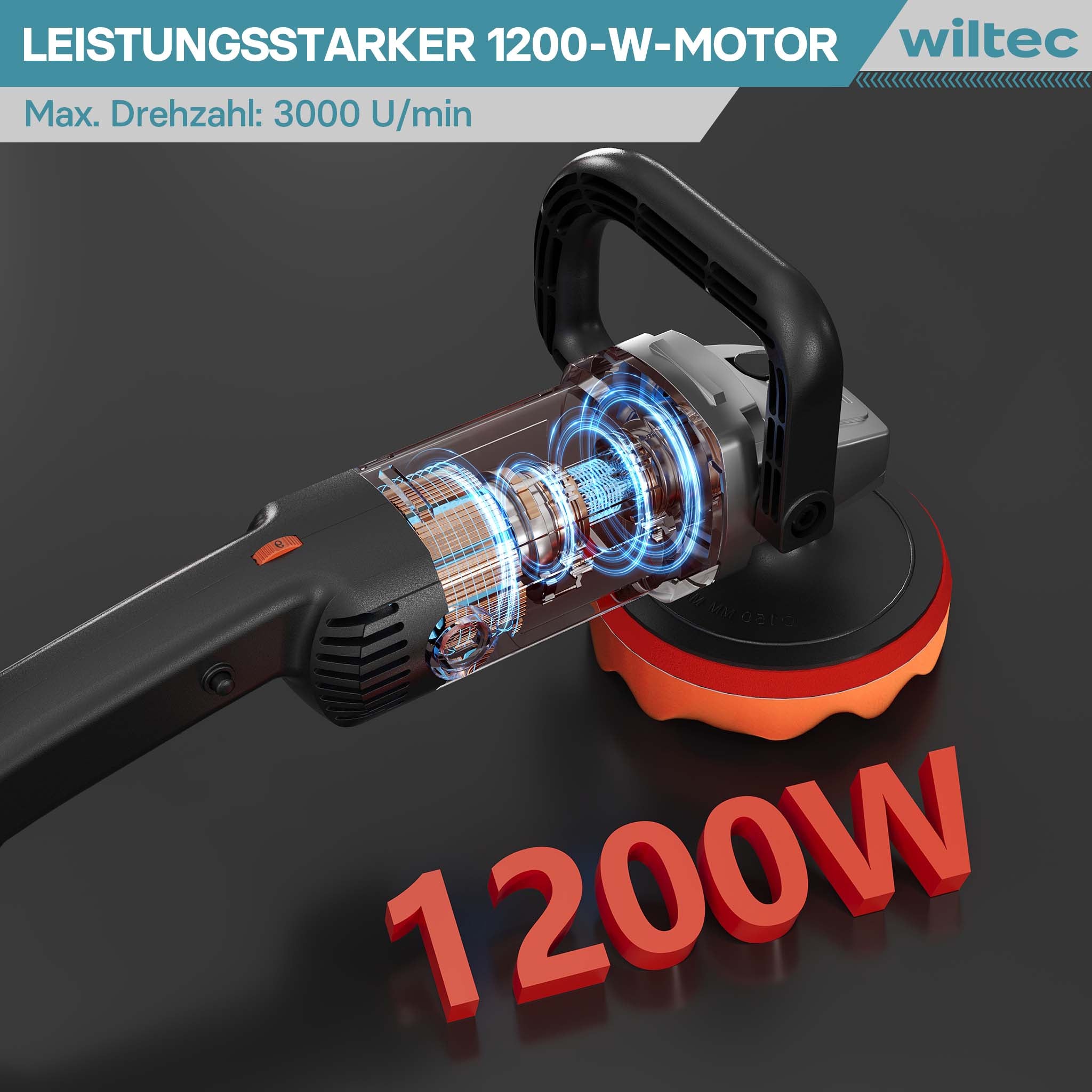 Lucidatrice 1200W Con borsa Levigatrice a 6 livelli fino a 3000rpm Smerigliatrice rotativa