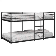 Letto a Castello senza Materasso-Struttura Letto a Castello Nero 90x200 cm in Acciaio 700966
