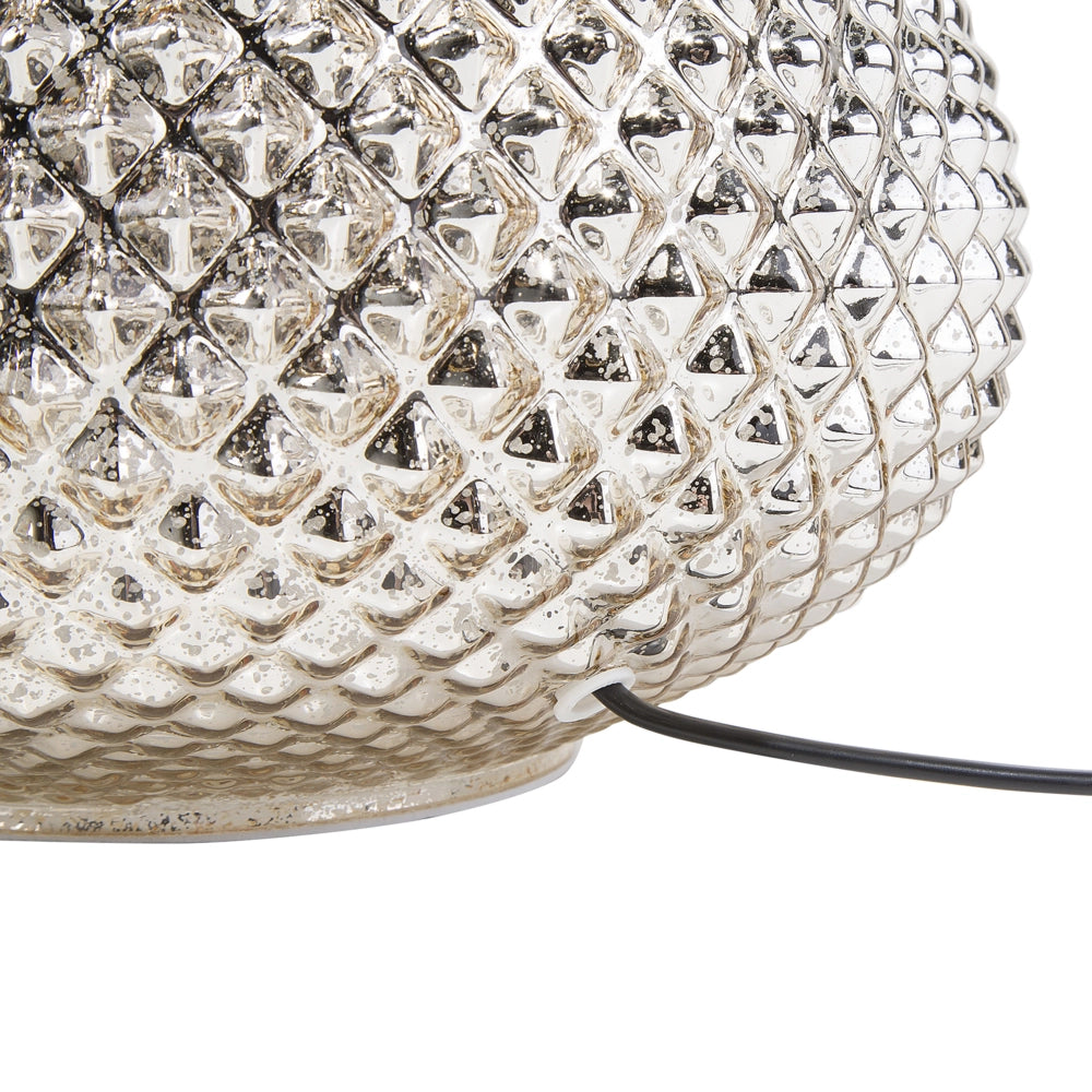 Lampada da Tavolo Metallo dorato 55H cm Paralume paralume in policotone Bianco Glam