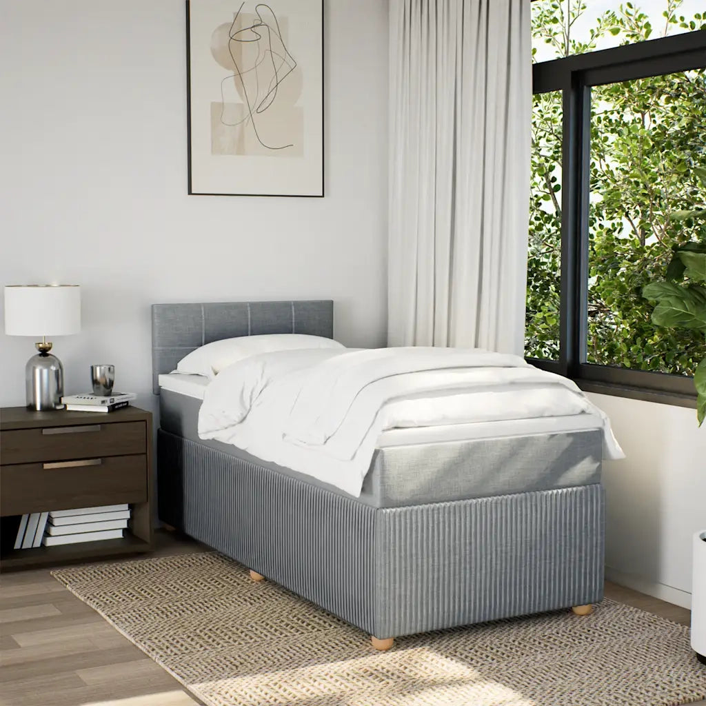 Giroletto a Molle con Materasso Grigio Chiaro 90x190 cm Tessuto 3289611