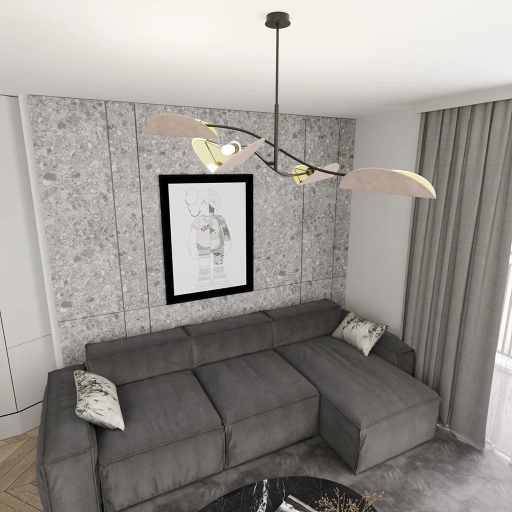 Plafoniera Moderna Ares Acciaio Nero Grigio 4 Luci E14 Ip20