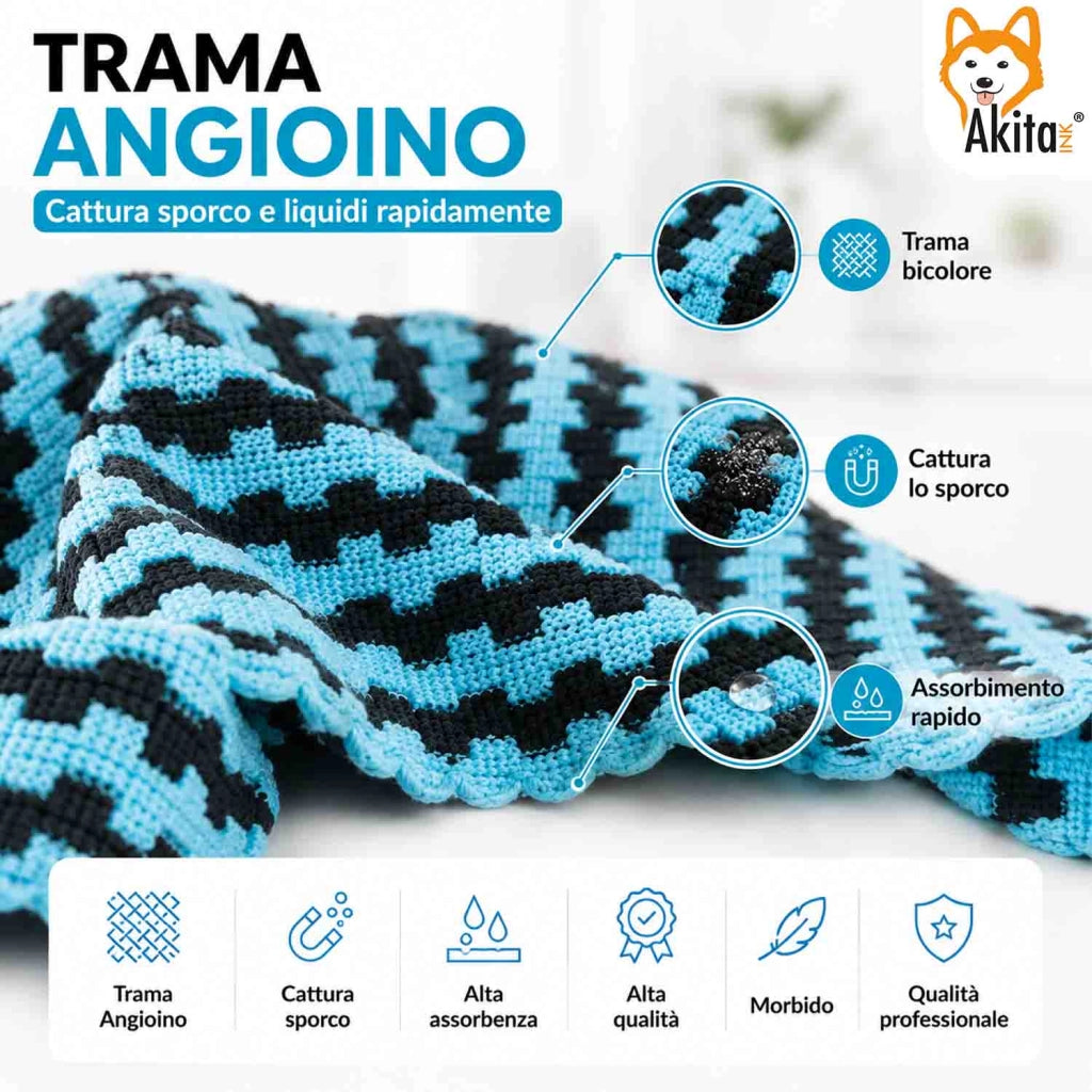 Akitaink 3 Panni in Microfibra Angioino 38x35 cm