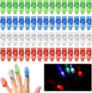Lanterne a LED per bambini - 60 pezzi - 4 colori - lampade a LED per dita - giocattoli con fluorescenza - accessori per feste di Halloween e Natale.