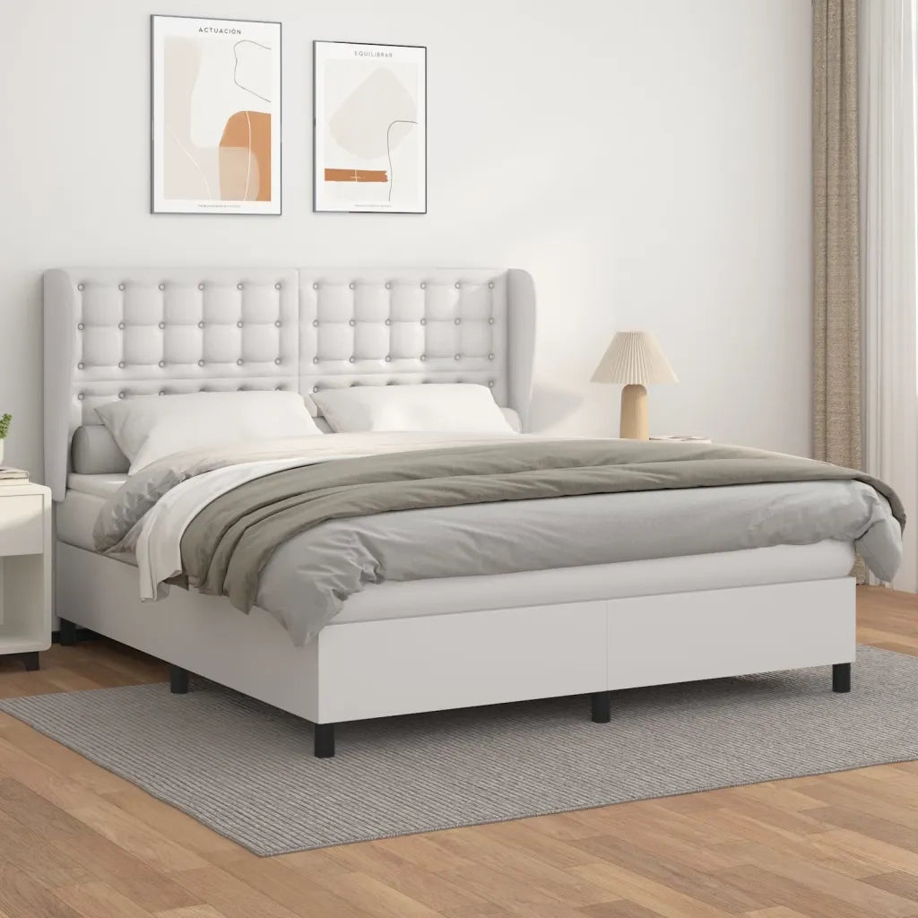 Giroletto a Molle con Materasso Bianco 180x200 cm in Similpelle cod mxl 62946