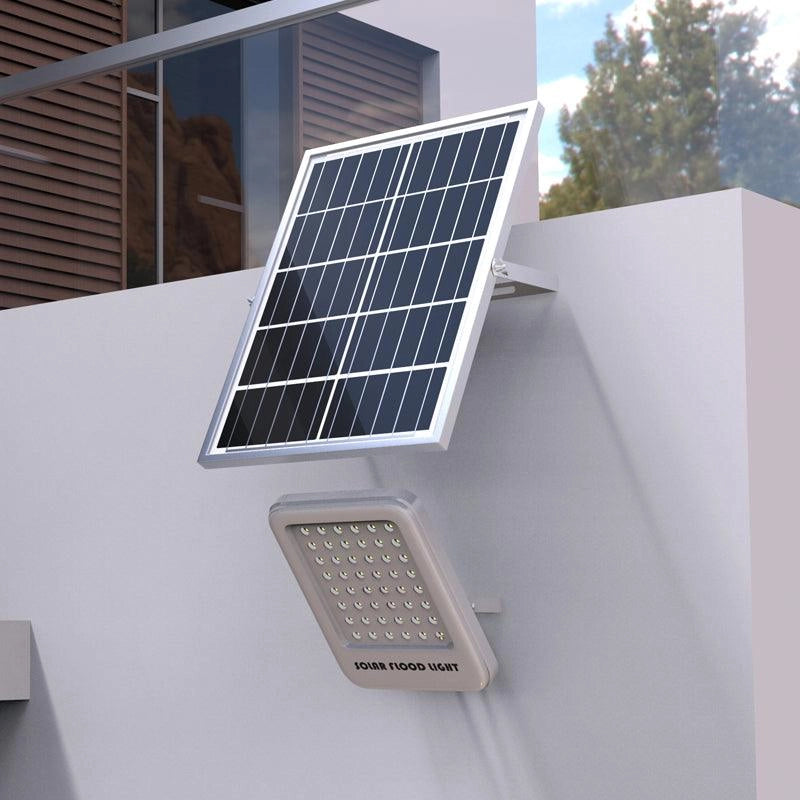 Proiettore LED da 100W con pannello solare policristallino da 12W, telecomando e batteria inclusa