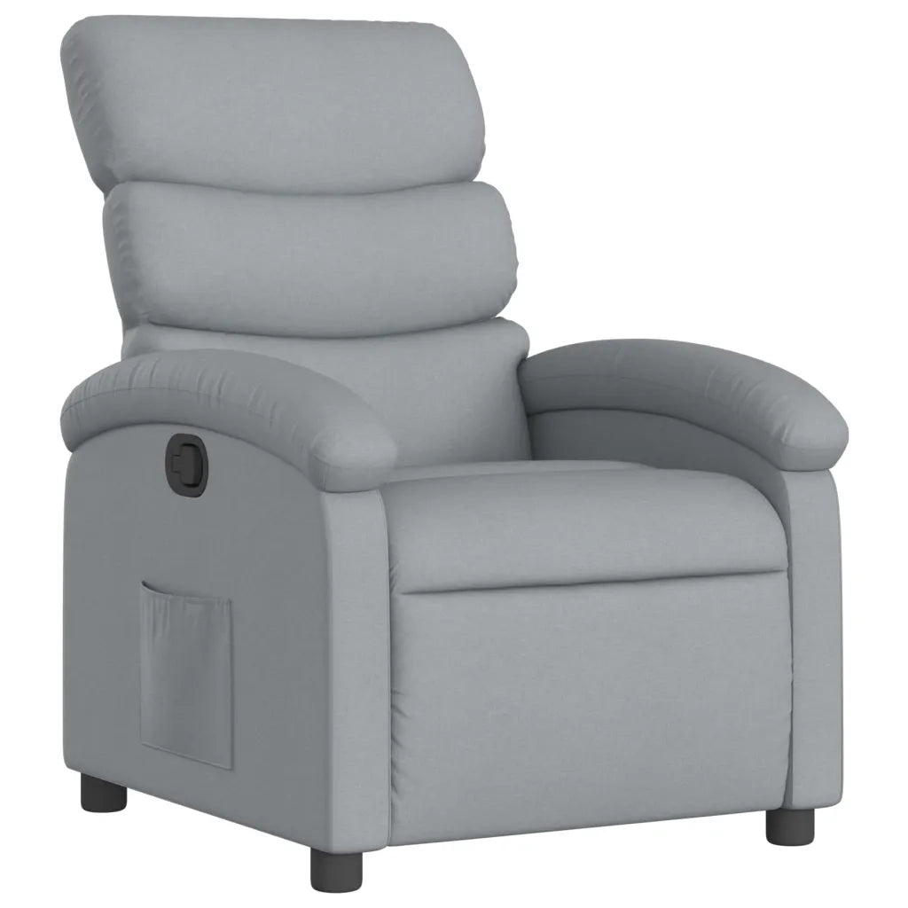 Divano Sedia-Poltrona reclinabile in Tessuto Grigio Chiaro 492135