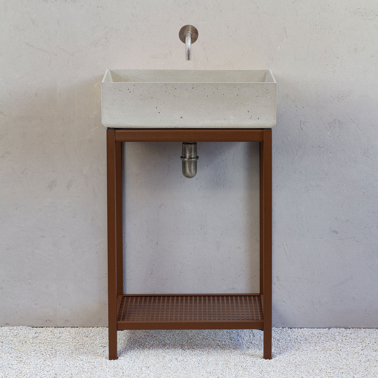 Lavello da Giardino Senza Rubinetto 53x29,5x14 cm in Calcestruzzo Delfi-G Grigio