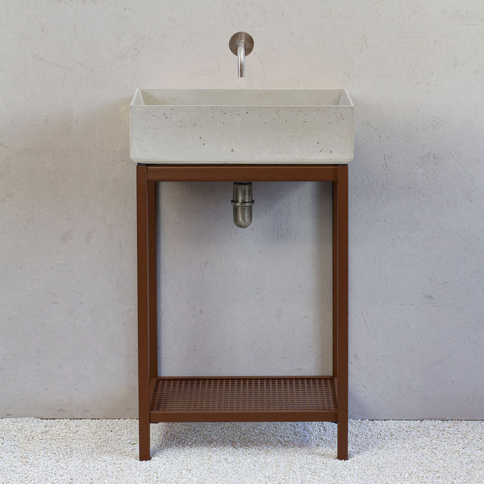 Lavello da Giardino Senza Rubinetto 53x29,5x14 cm in Calcestruzzo Delfi-G Grigio