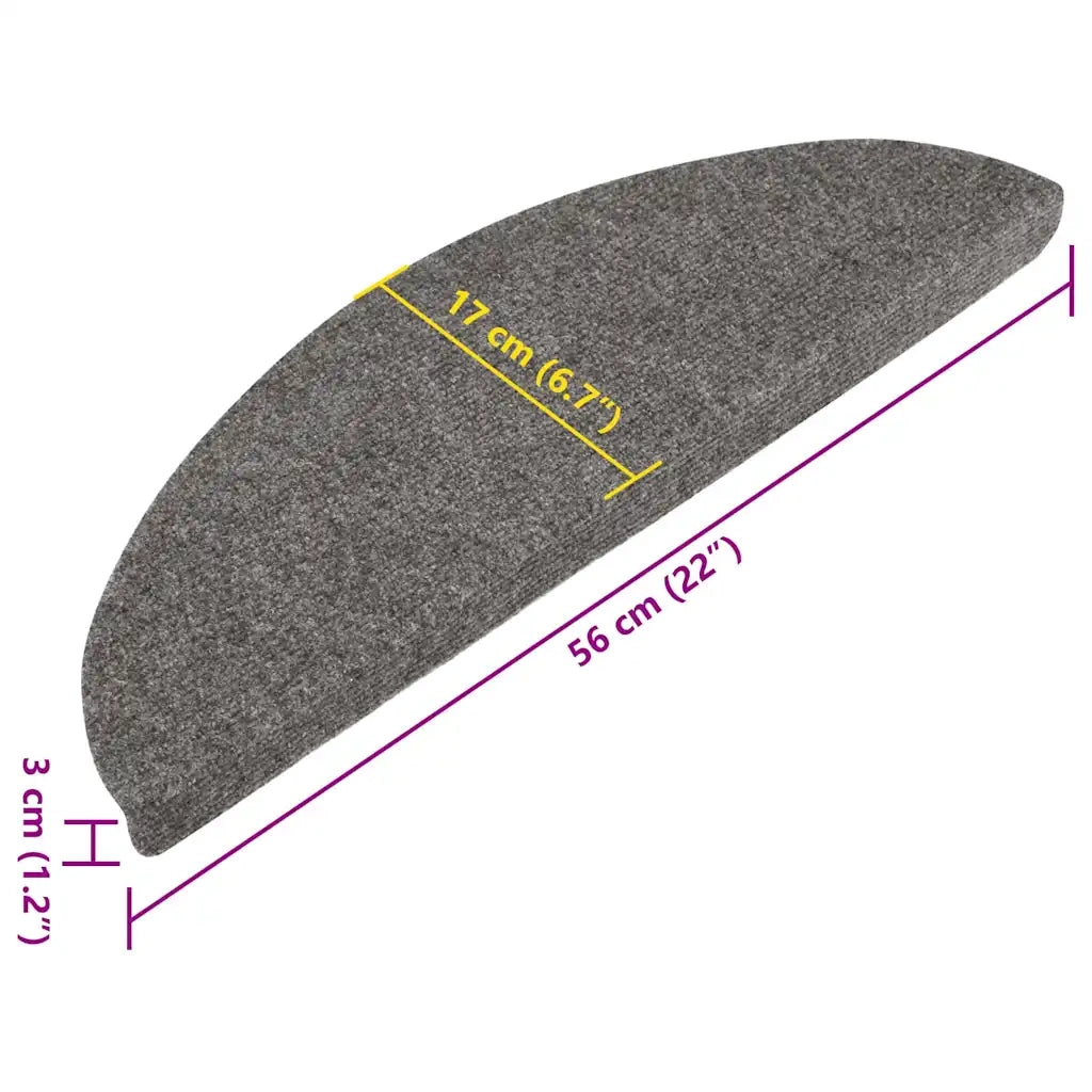 Tappetini Autoadesivi per Scale 10pz Grigi 56x17x3 cm 355256