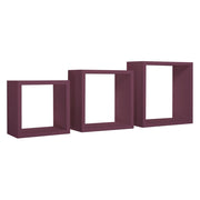 Mensole a cubo da parete set di 3 pz componibile colore Viola mod. InCubo