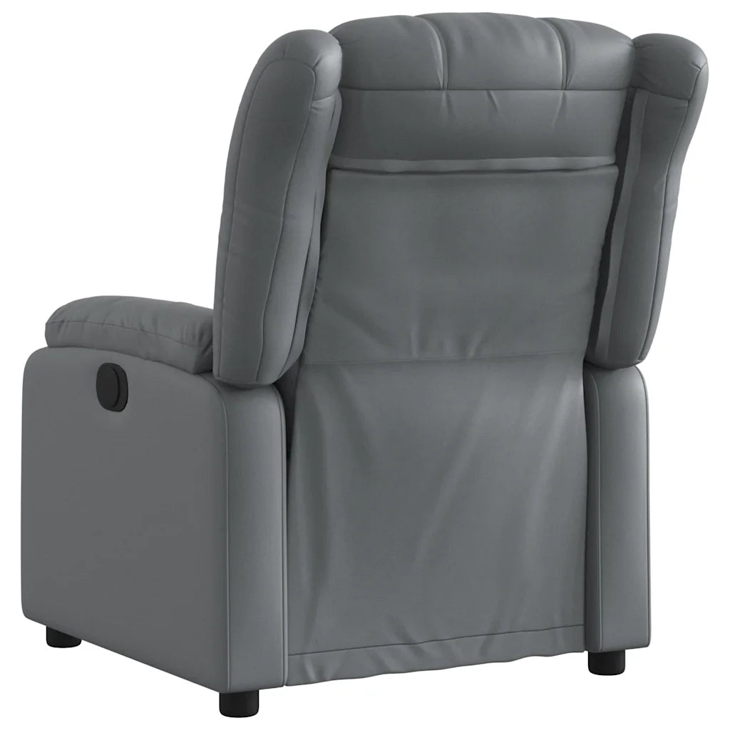 Poltrona | Sedia Relax Reclinabile Grigia in Similpelle