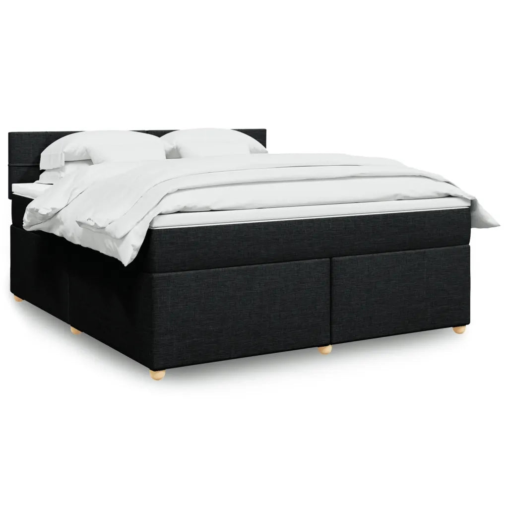 Giroletto a Molle con Materasso Nero 180x200 cm in Tessuto