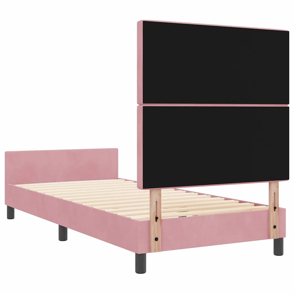 Letto a molle con testiera Rosa 90 x 200 cm Velluto 3344854