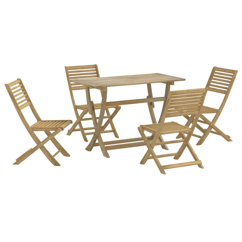 Set da Pranzo per Giardino 5 pz | Set Salotto da Giardino in Legno Massello di Acacia