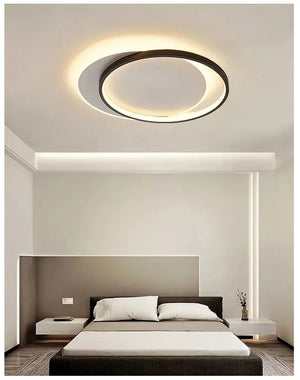 Lhj076-c Lampada Da Soffitto A Led Nera 40 Cm