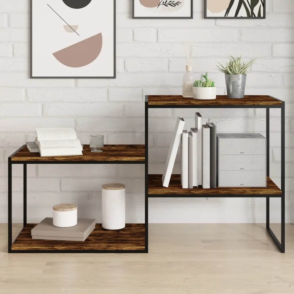 Mensole Parete 4pz Rovere Fumo 60x40x1,5 cm Legno Multistrato 838243