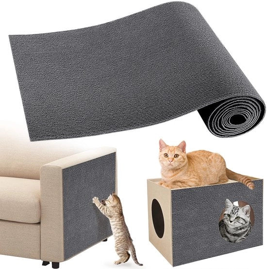 Mat per Gatti Autoadesivo 200cm×40cm, Protezione per Mobili per Gatti, Tappeto per Gatti con Protezione, Parete per Gatti con Protezione, Scudo per Mobili per Gatti, Dimensioni: 200cm×40cm, Colore: Grigio
