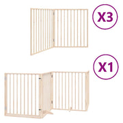 Cancello per Cani Porta Pieghevole 10 Pannelli 800 cm in Pioppo CFW6849250