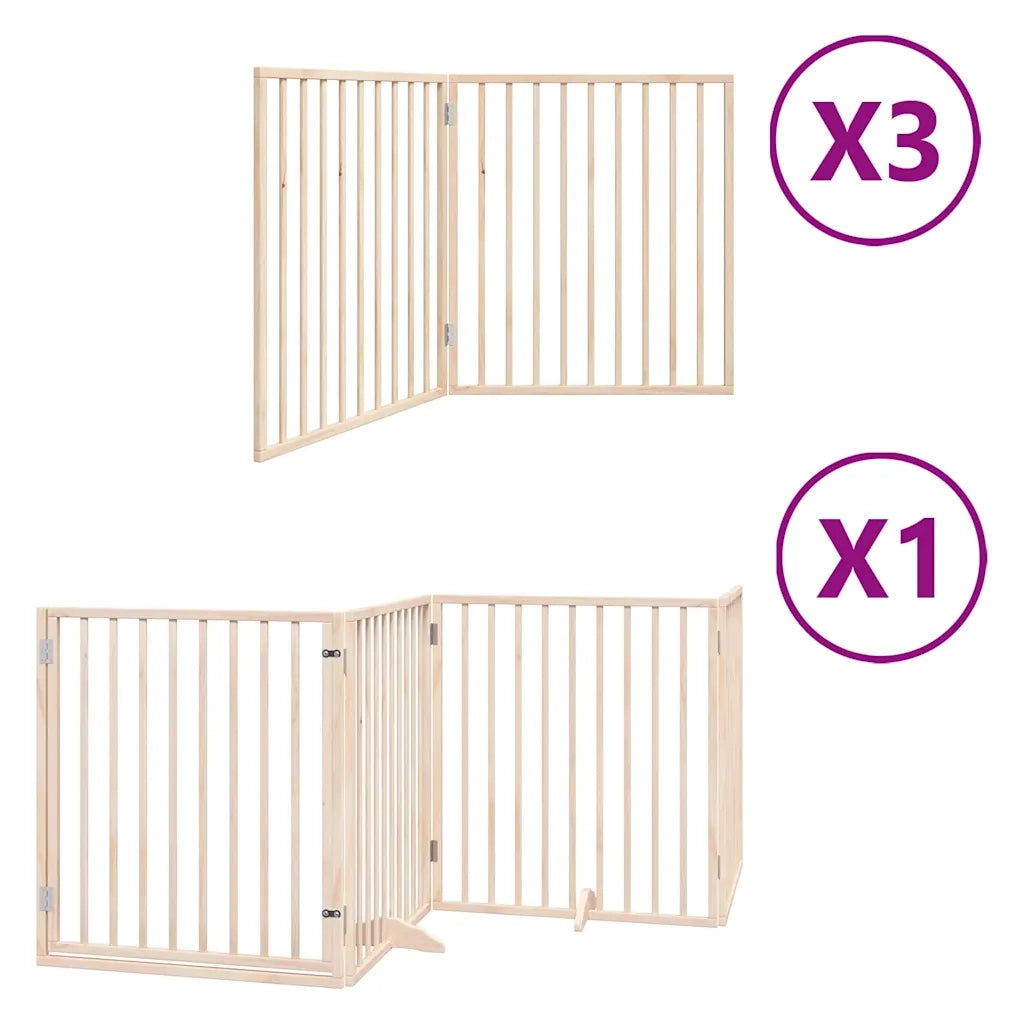 Cancello per Cani Porta Pieghevole 10 Pannelli 800 cm in Pioppo CFW6849250