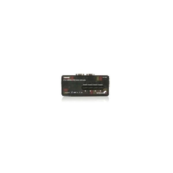 Startech.com kit switch kvm usb con audio e cavi 4 porte, colore nero - SV411KUSB