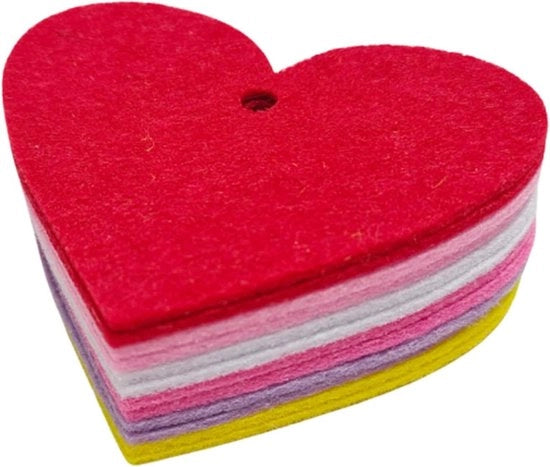Decorazioni per San Valentino, 12 pezzi di ornamenti a forma di cuore, 8cm (rosso, bianco, giallo, rosa chiaro, viola chiaro)