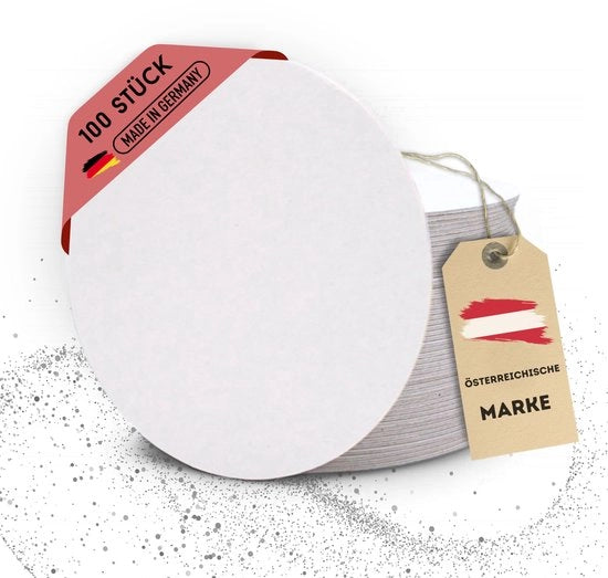 Set di Veline in Cartone - 100 pezzi, Rondi (Ø 10,7 cm) - Fatti in Germania - Supporti Vuoti per Dipingere e Artigianato - Il Perfetto Set DIY per le Anime Creative