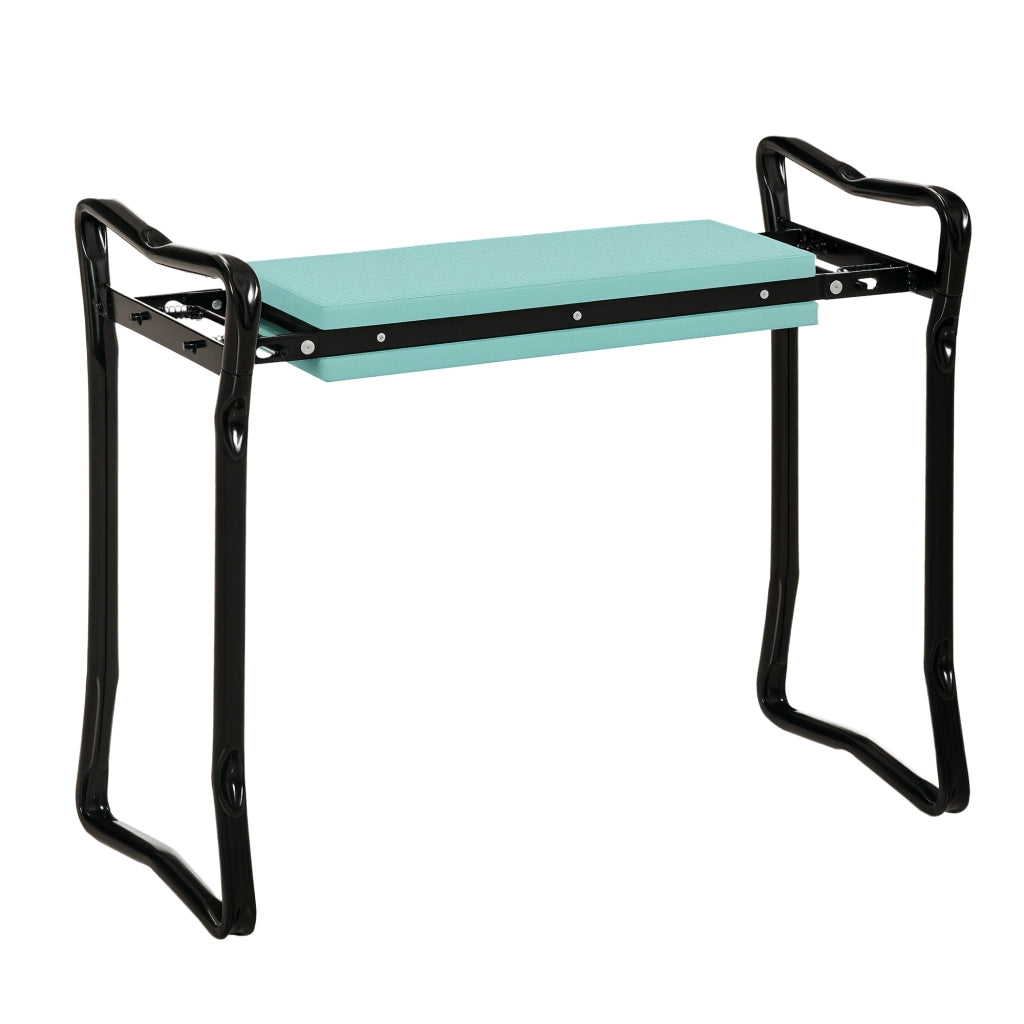 Panchetta da giardino pieghevole con cuscino ¨C zephmum ¨C 58x28x49cm verde scuro