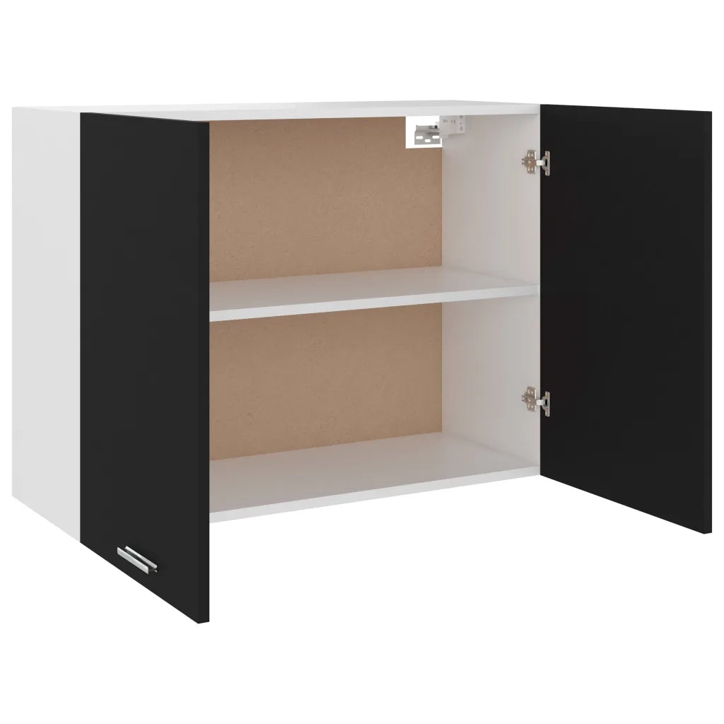 Armadio pensile | Mobile Pensile ¡°Lyon¡± Nero 80x31x60 cm in Legno Multistrato