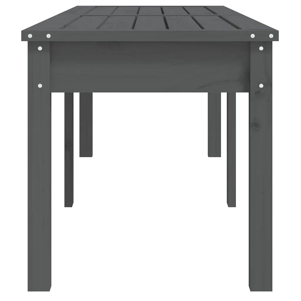 Panchina Giardino | Panca da Giardino 2 Posti Grigia 159,5x44x45cm Legno Massello Pino
