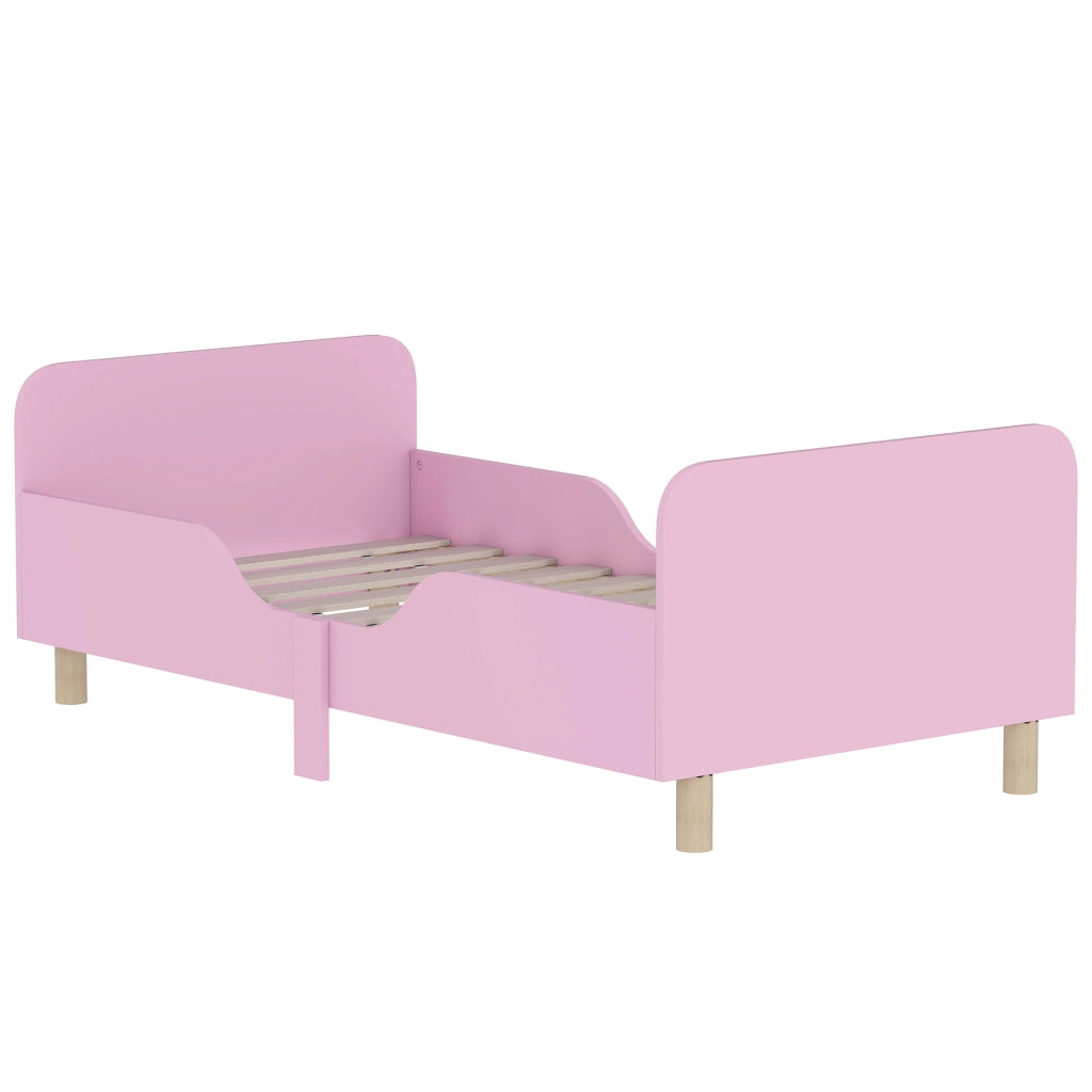 Letto Singolo per Bambini con Protezioni ¨C zephmum ¨C Rosa MDF