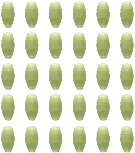 Connettori in gomma - 30x Verde - Connettori Elastici - Gomma Duraturo - Meccanismo di Blocco Sicuro - Adatto per Attrezzi da Pesca - Dimensioni 11x5,5mm - Stopper