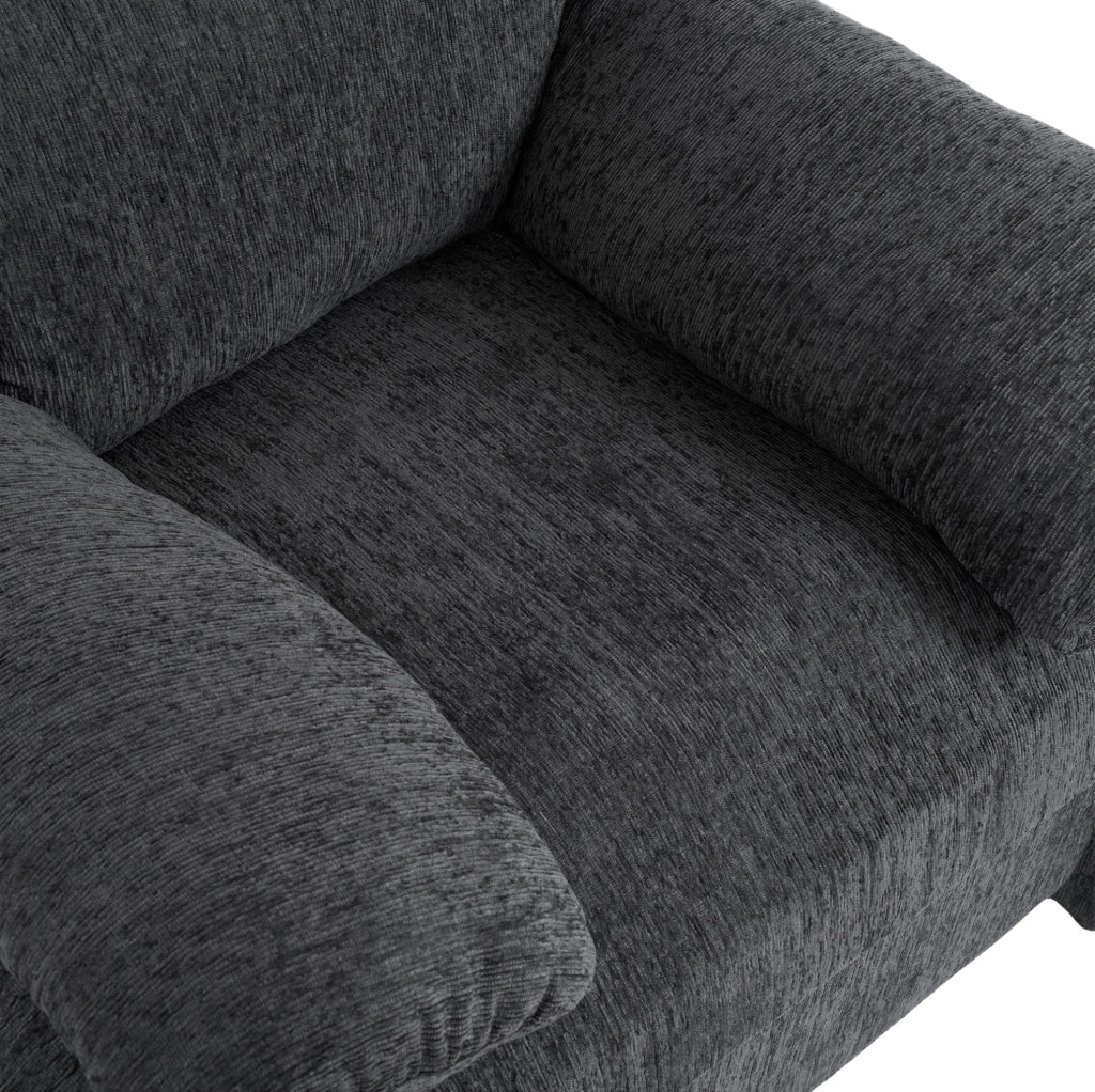 Poltrona 96x82x84 cm grigio in ciniglia, 1 posto, con braccioli,