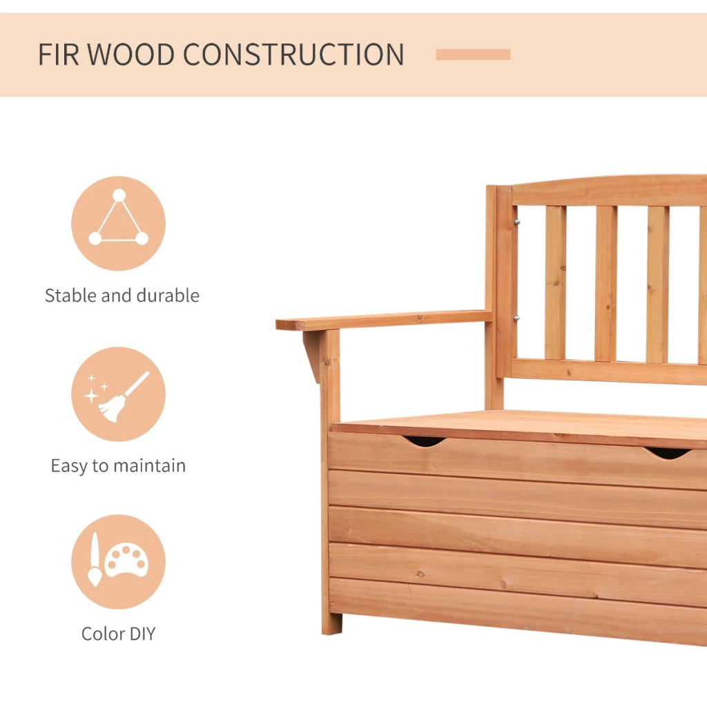 Panchina da Giardino 2 Posti con Vano Contenitore in Legno 112x58x84 cm