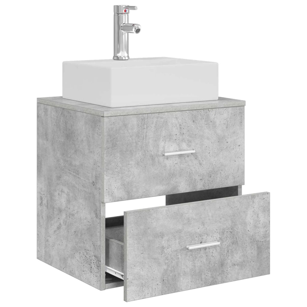 Mobile Lavabo da Parete Grigio Cemento 49,5 x 41 x 62,5 cm 890281