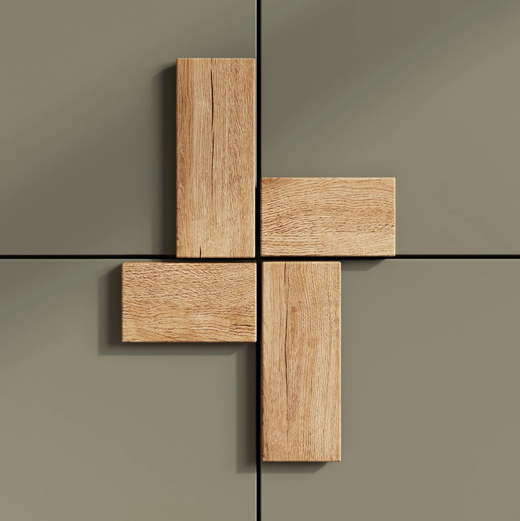 Armadio da cucina 60x35x120 cm con 4 ante e ripiani regolabili in MDF verde