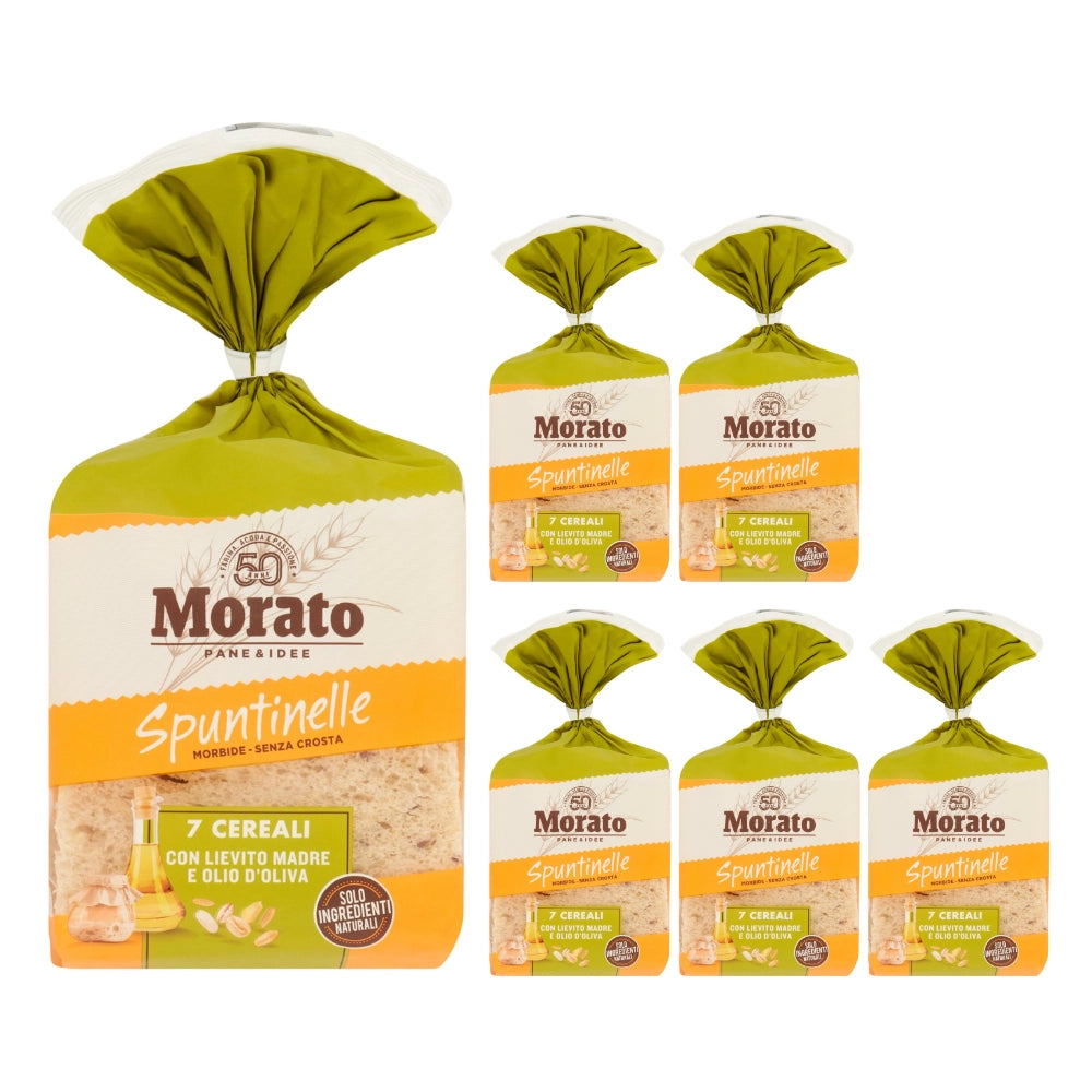 Morato spuntinelle 7 cereali morbide fette senza crosta 6 pezzi da 400 grammi