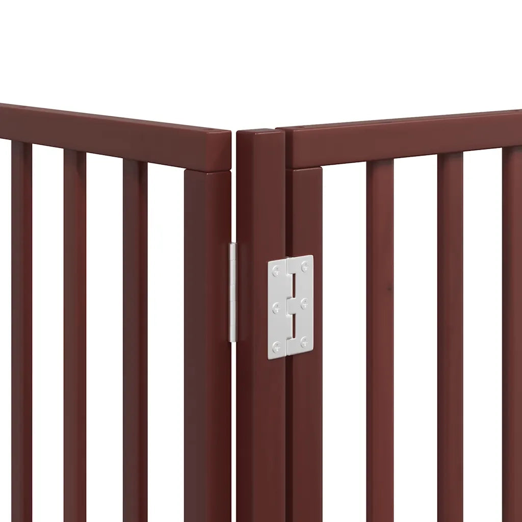 vidaXL Cancello Cani Porta Pieghevole Marrone 15 Pannelli 750cm Pioppo