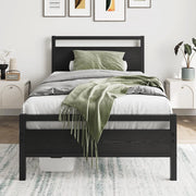 Letto singolo con rete a doghe e contenitore ¨C Minimal ¨C 90x200 cm metallo e legno