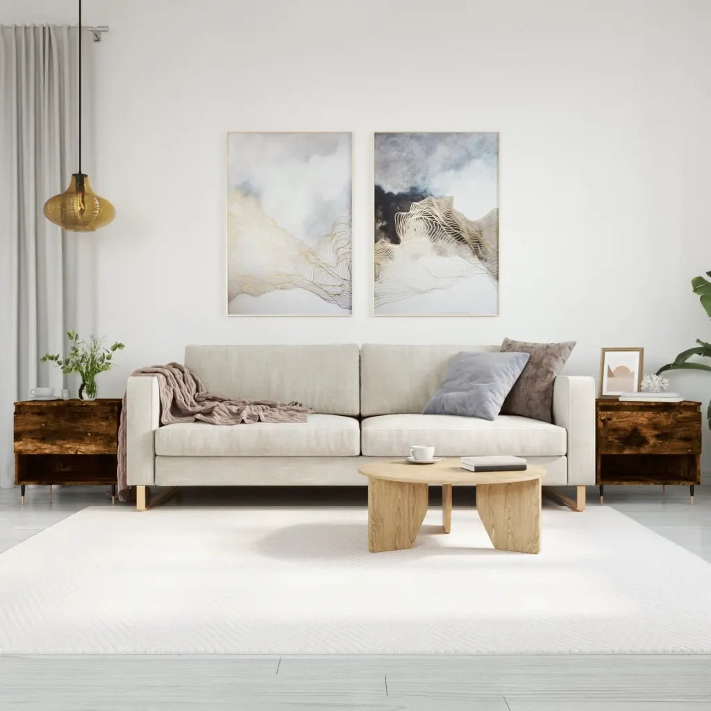 2 pz Tavolini salotto | Tavolino da caff¨¨ | Tavolino da Soggiorno Rovere Fumo 50x46x50 cm Legno Multistrato