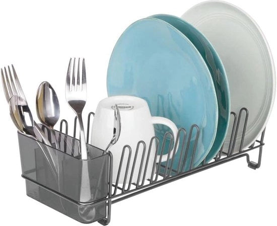 Ammortizzatore per lavello cucina - piatti e posate - metallo e plastica - con cassetto per posate - pc grafite/mat