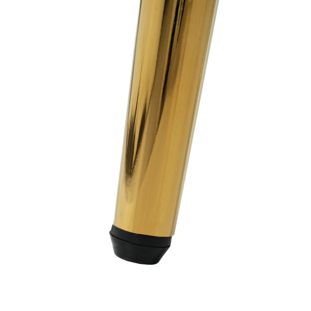 Sedia da pranzo in velluto con schienale ergonomico, seduta ampia e piedini regolabili, metallo dorato beige