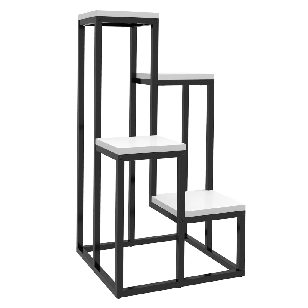 Scaffale per piante in metallo e legno 4 livelli ¨C zephmum ¨C Grigio 34x34x66 cm