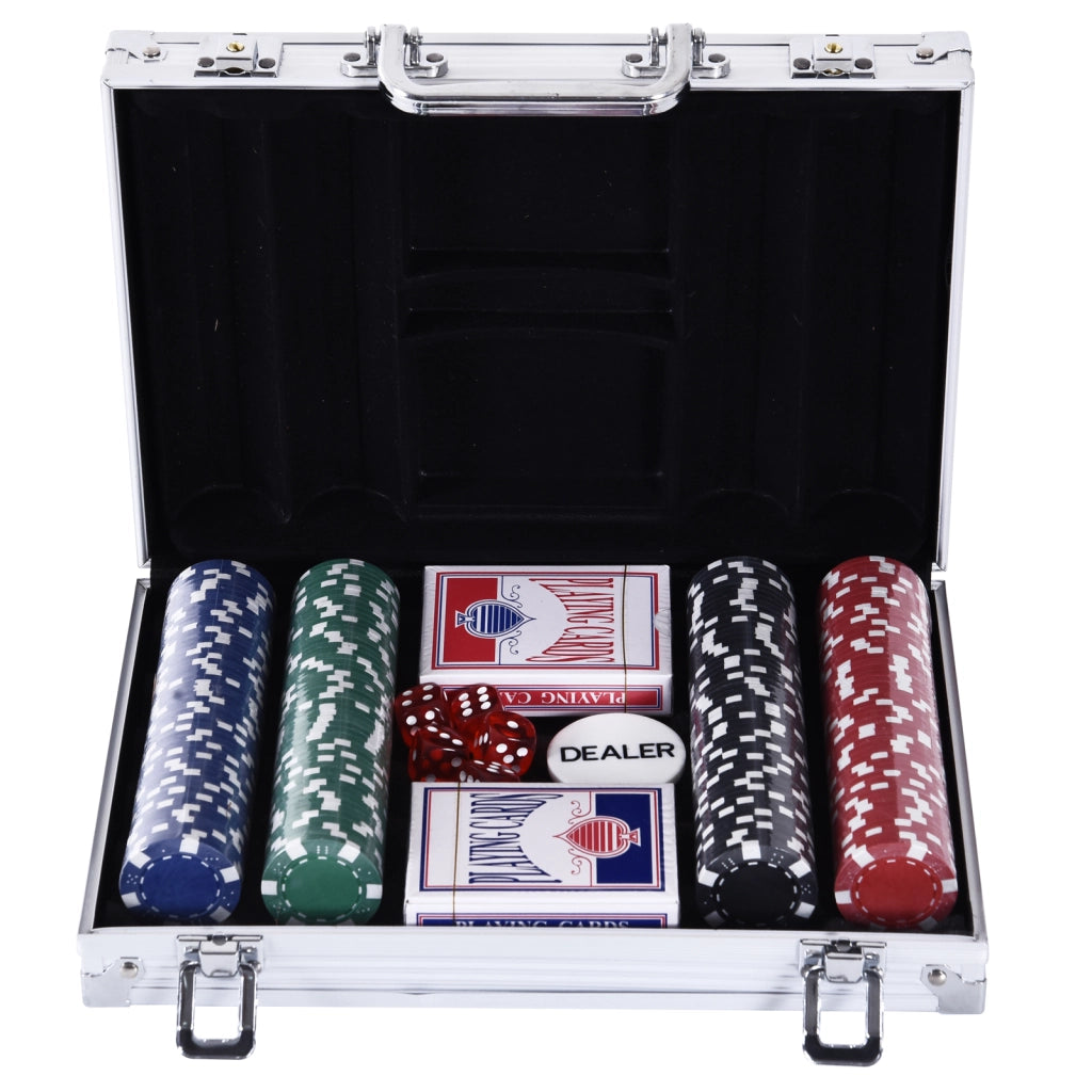 Set di poker con 200 gettoni ¨C Zephmum ¨C 29,5x20,5x6,5 cm