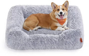 Cuscino per cani, 91 x 68 x 18 cm, Cappotto per cani, Piuma soffice, Divano per cani, Orli sporgenti, Coperta rimovibile e lavabile in lavatrice, Antiscivolo, Ombra grigio scuro PGW272G01