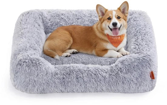 Cuscino per cani, 91 x 68 x 18 cm, Cappotto per cani, Piuma soffice, Divano per cani, Orli sporgenti, Coperta rimovibile e lavabile in lavatrice, Antiscivolo, Ombra grigio scuro PGW272G01