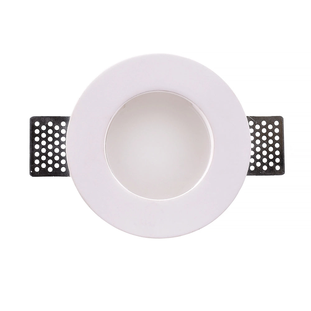 PORTAFARETTO GU10 TONDO IN GESSO BIANCO DA INCASSO - DESIGN ELEGANTE E FACILMENTE VERNICIABILE