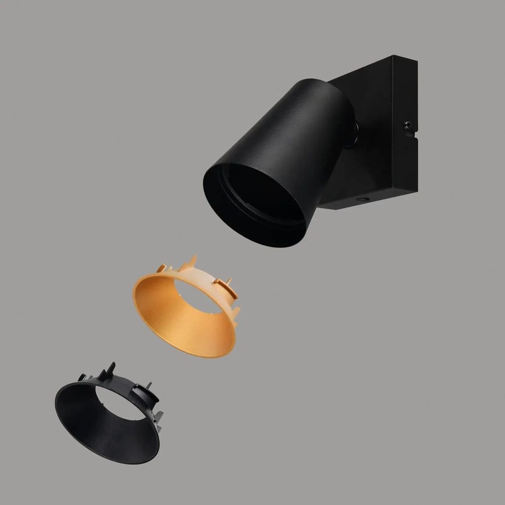 LÚZETE - SPOT DA SOFFITTO/PARETE 4 LUCI METALLO NERO GU10 SILVANO