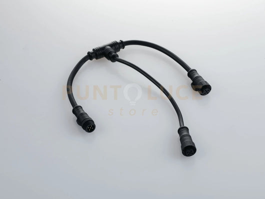 CAVO DI CONNESSIONE A T CON 1 CONNETTORE MASCHIO E 2 FEMMINE IP67 40CM + 20CM