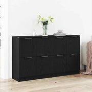 Credenza 2 pcs Rovere Nero 60 x 30 x 70 cm Legno multistrato 3333073