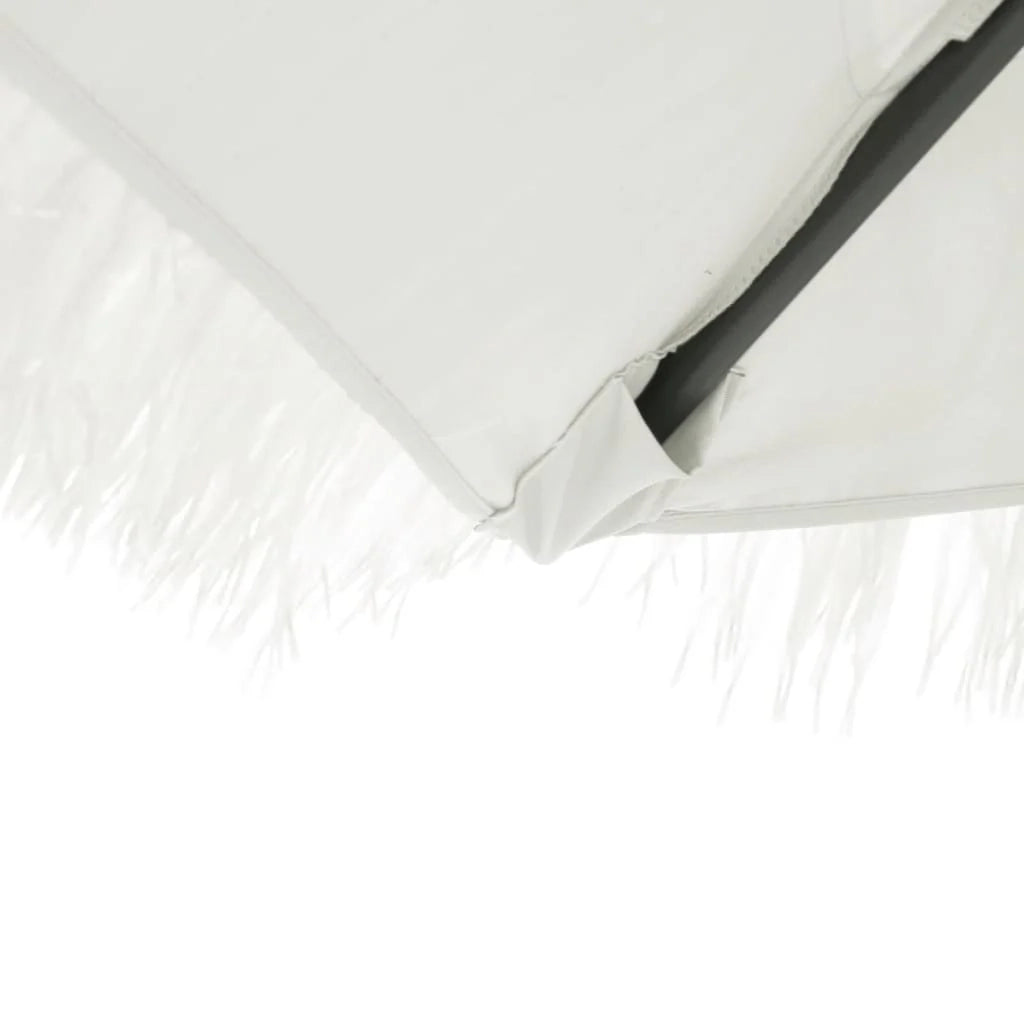 Ombrellone da giardino quadrato con palo in acciaio 223 x 223 x 213 cm protezione UV uso esterno finitura bianca 02_0056395